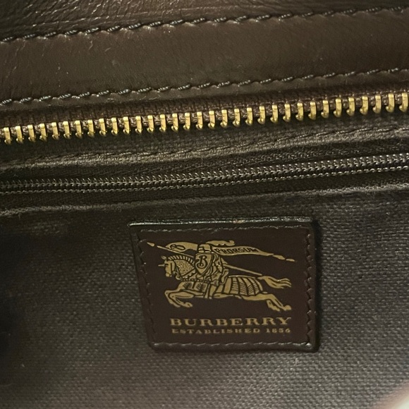 Burberry Haymarket Plaid Check Canvas Leather Gold Buckles Mini Bag - Picture 3 of 9